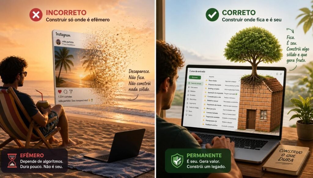 gpt image 2 split screen illustration. left scene incorrect a person on the beach ignoring a 0